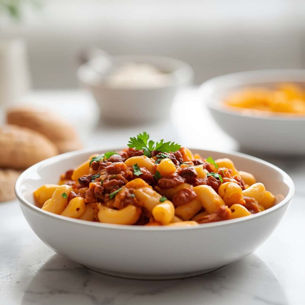 Crockpot Chili Mac and Cheese
