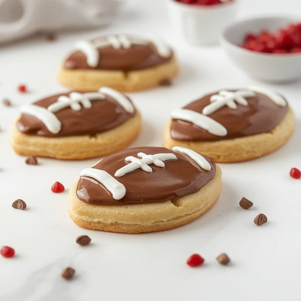 DIY Decorated Football Sugar Cookies