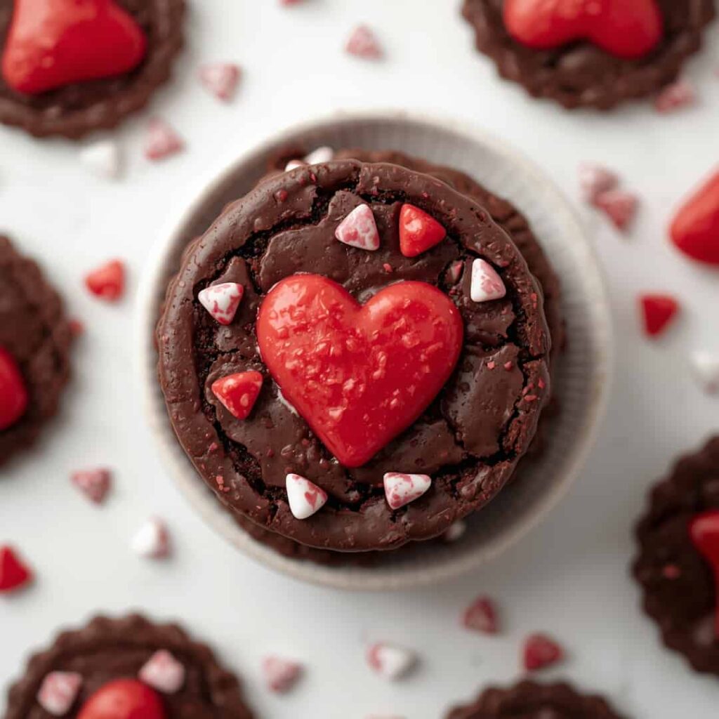 Dark Chocolate Valentine's Day Shortbread Cookies