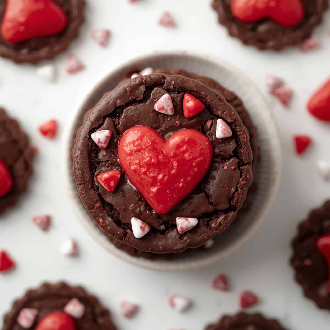 Dark Chocolate Valentine's Day Shortbread Cookies