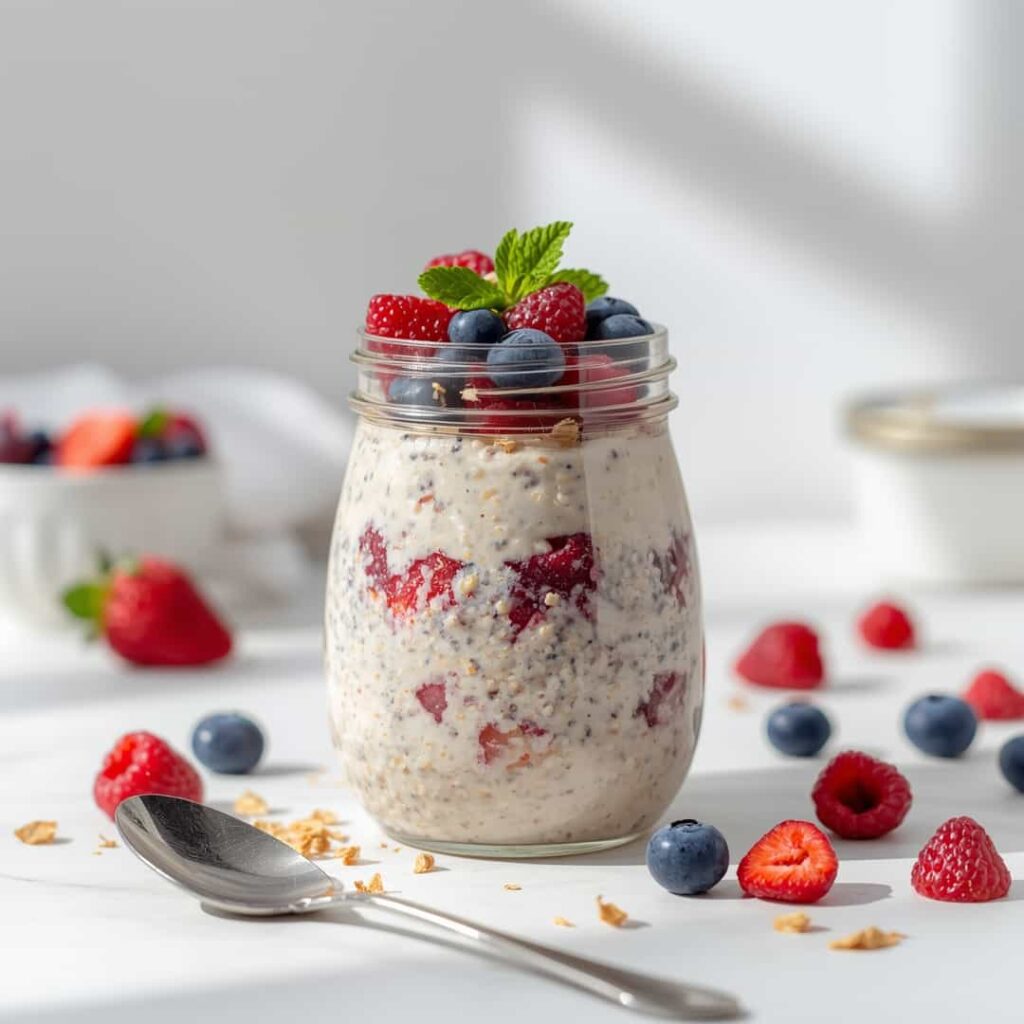 Delicious Berry Vanilla Overnight Oats