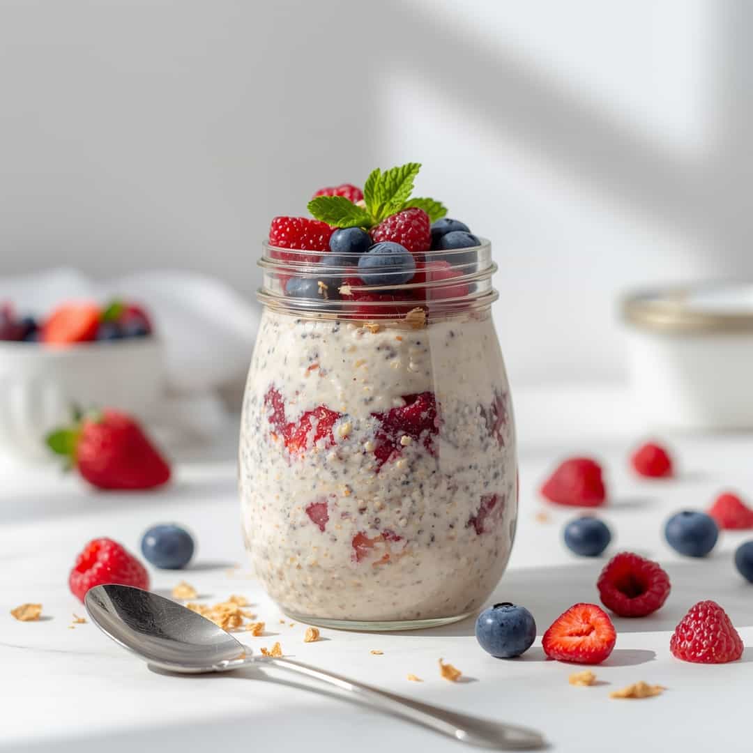 Delicious Berry Vanilla Overnight Oats 2 Delicious Berry Vanilla Overnight Oats