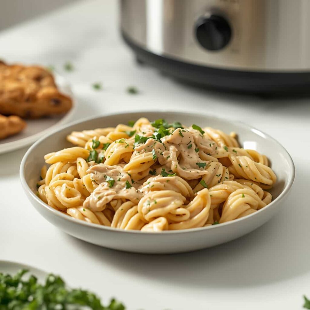 Delicious Creamy Chicken Pasta Crockpot