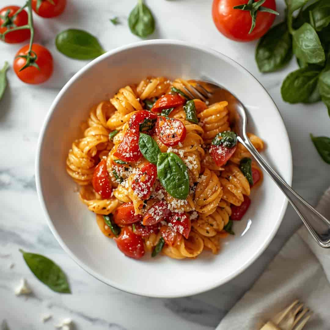 Delicious Spinach Tomato Pasta