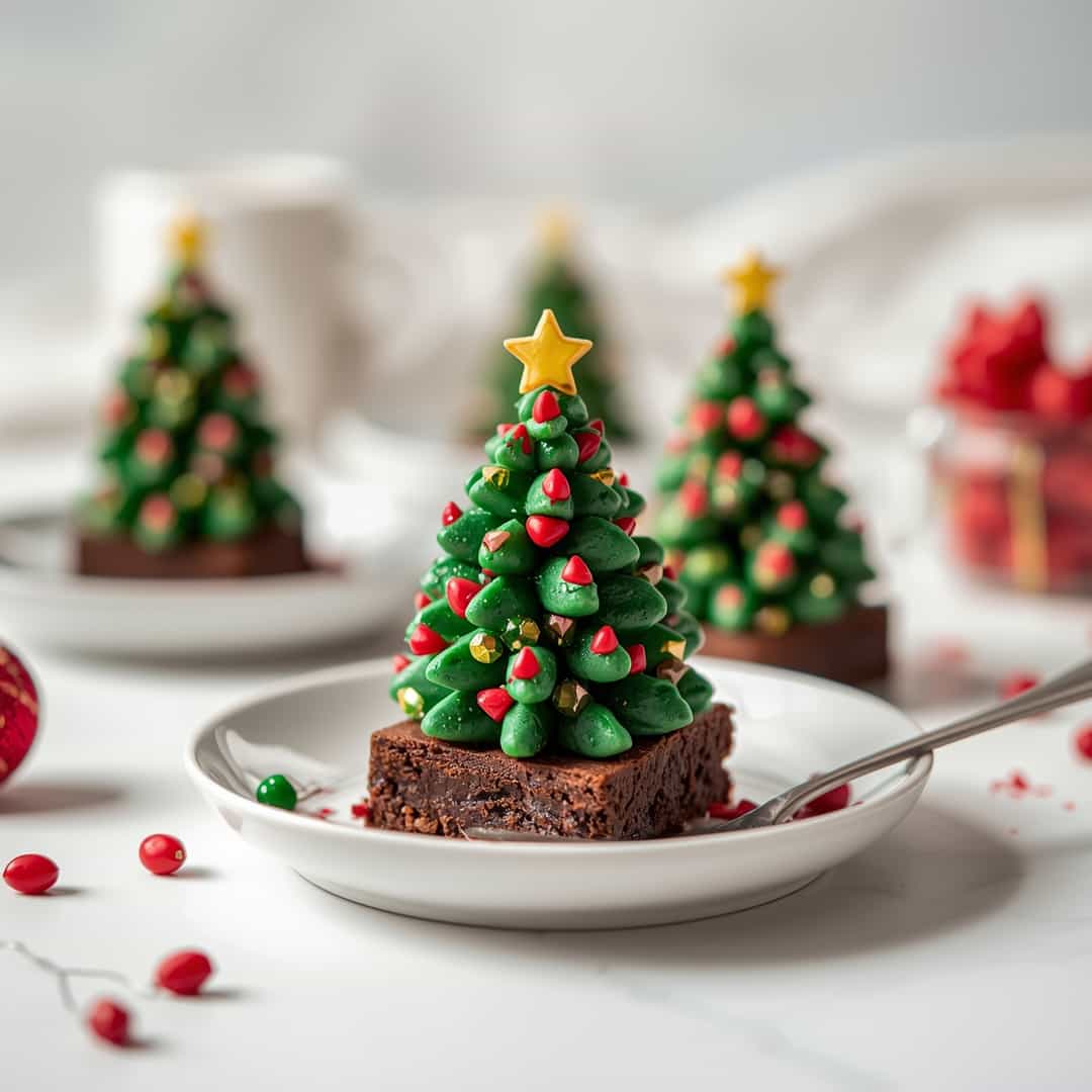 Easy Christmas Tree Brownies Recipe