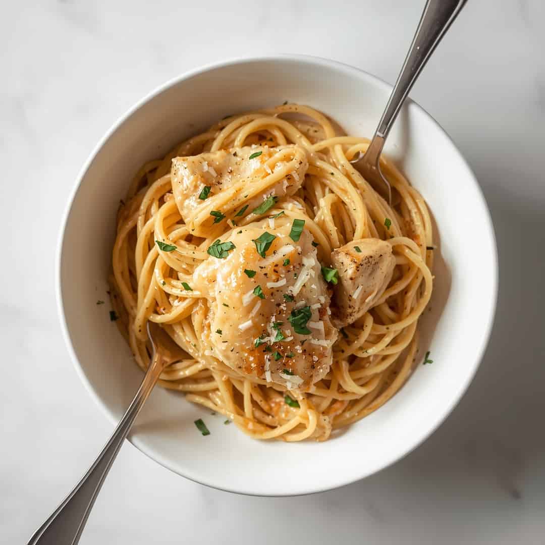 Easy Garlic Parmesan Chicken Pasta