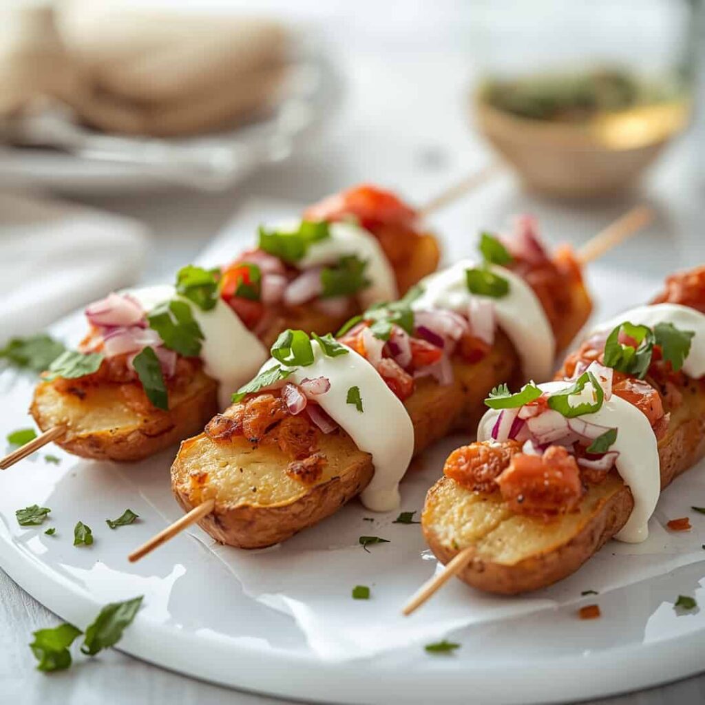 Easy Loaded Potato Skewers