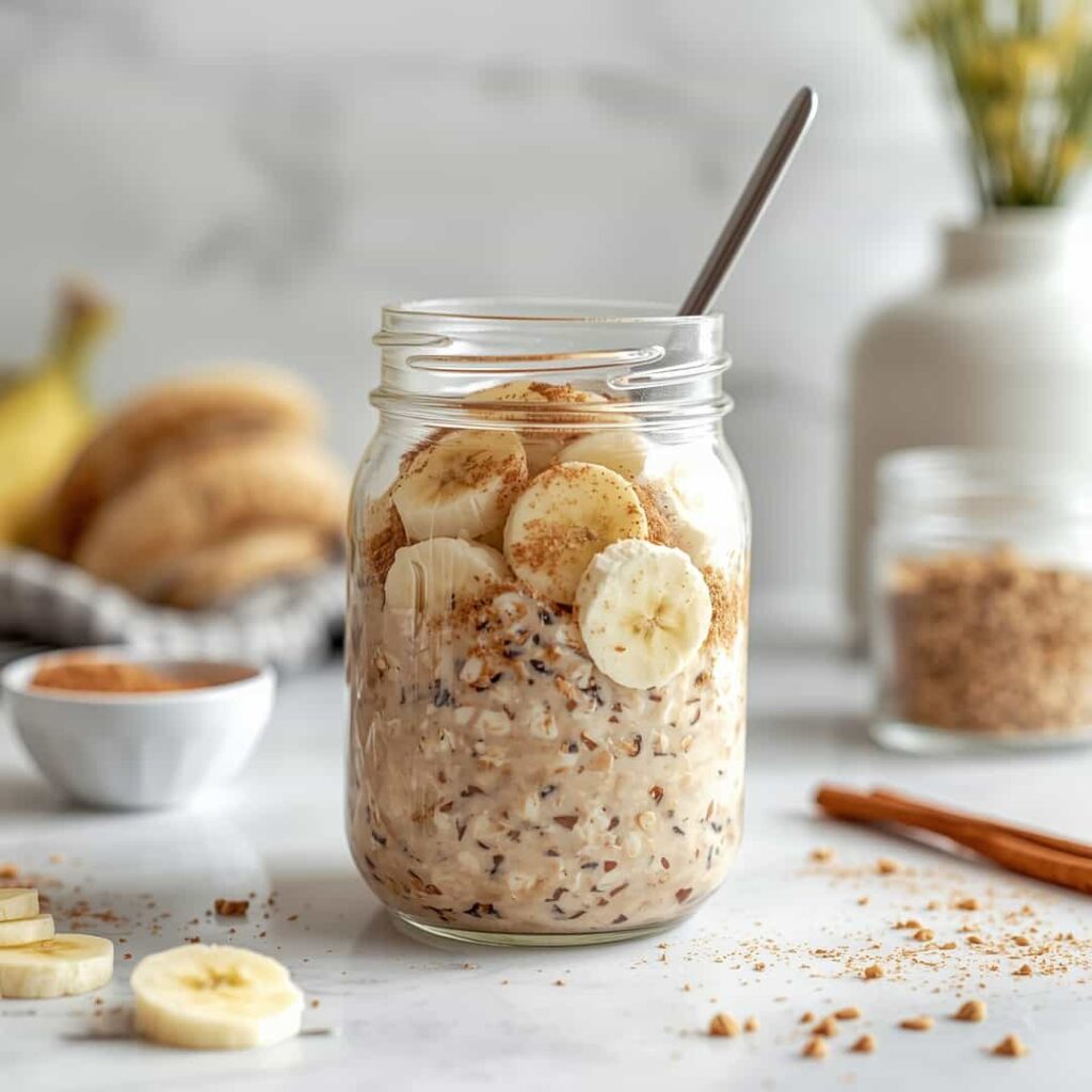 Easy Meal Prep Banana Cinnamon Overnight Oats