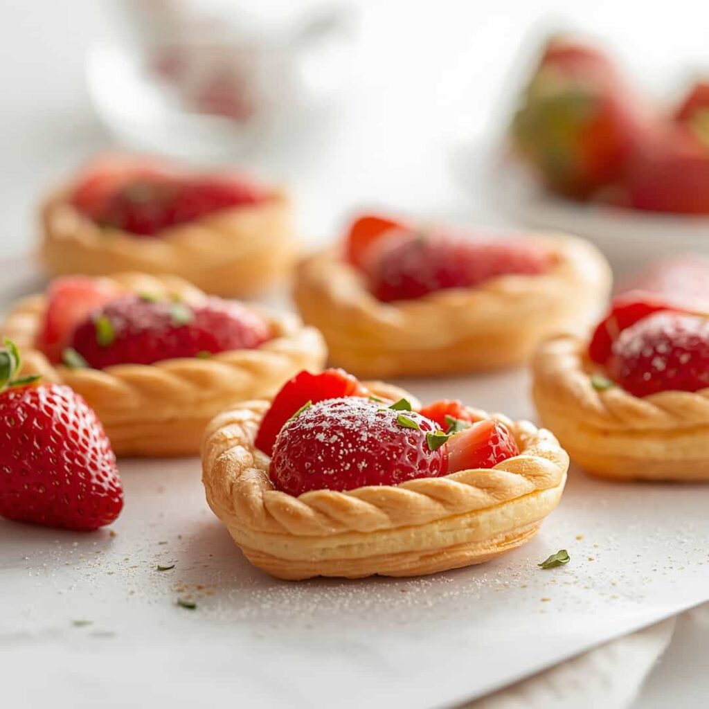 Easy Puff Pastry Strawberry Hearts