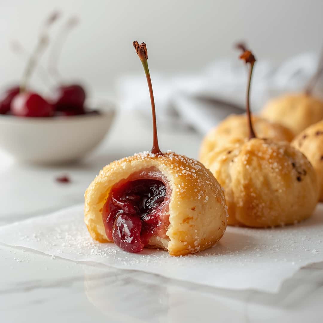 Flaky Puff Pastry Cherry Bombs 2 Flaky Puff Pastry Cherry Bombs