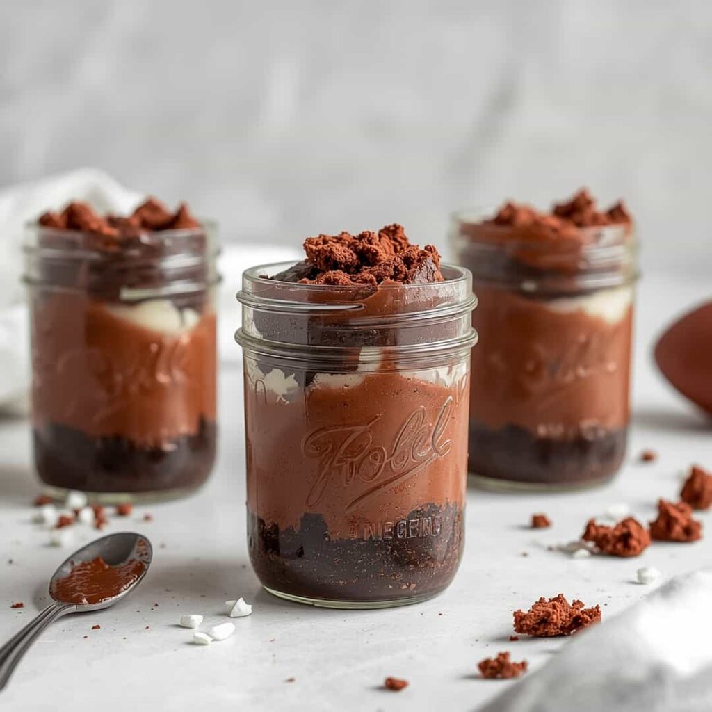 Football Brownies in Mason Jars
