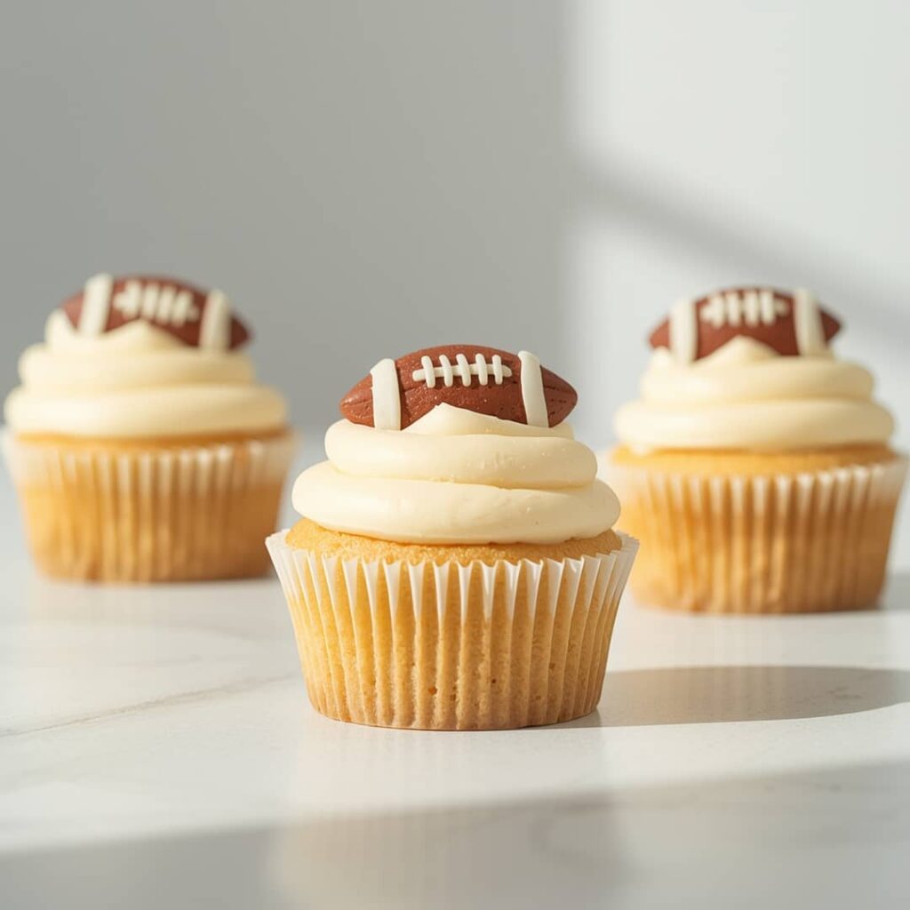 Frosted Football Cupcakes
