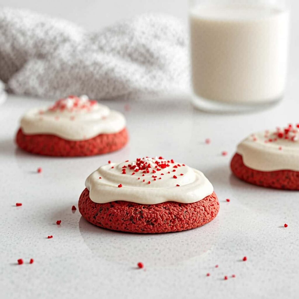 Frosted Red Velvet Cookies