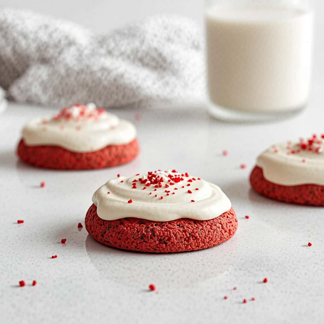Frosted Red Velvet Cookies