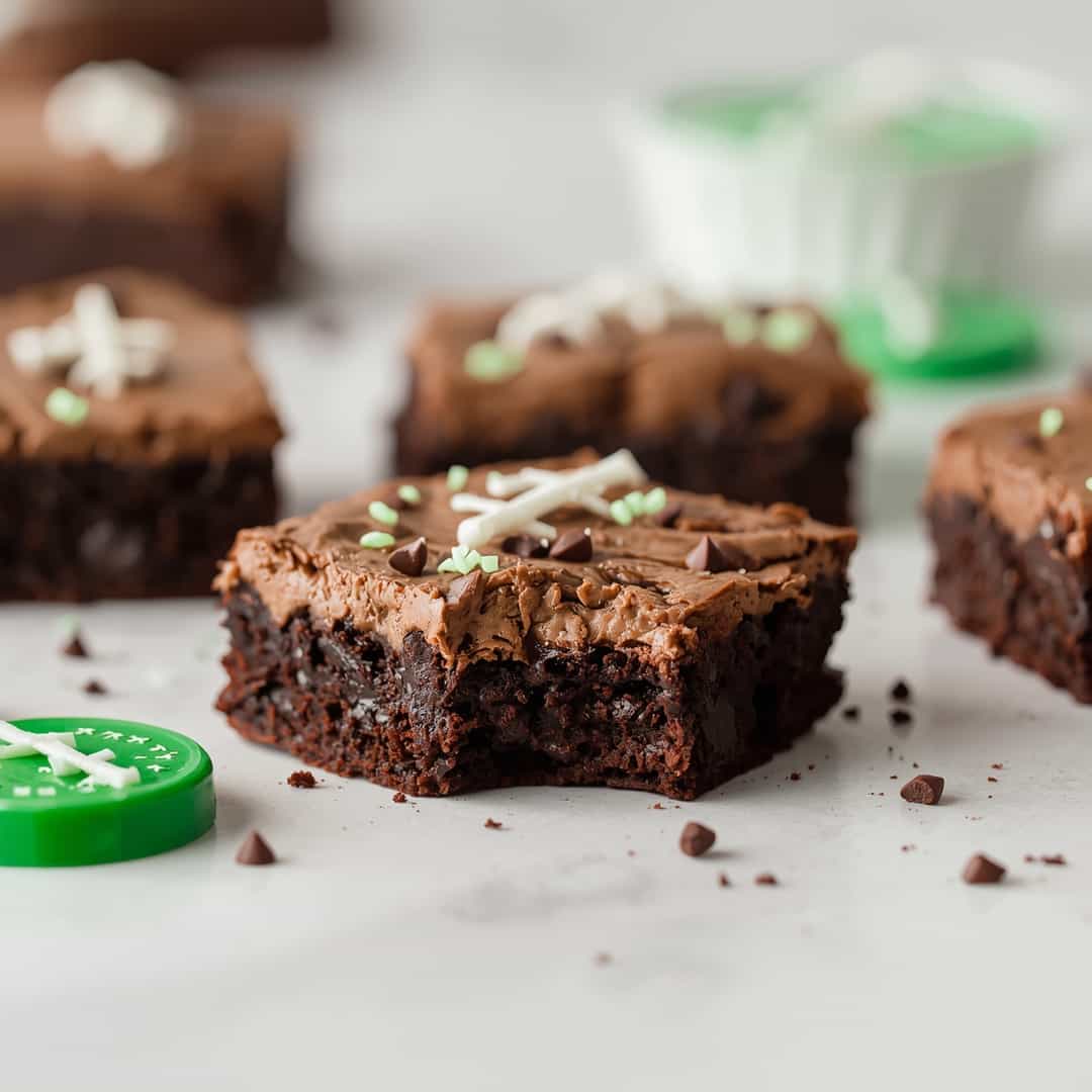 Fudgy Football Party Mint Brownies