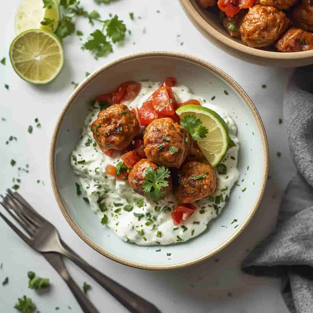 Greek Turkey Meatballs Tzatziki