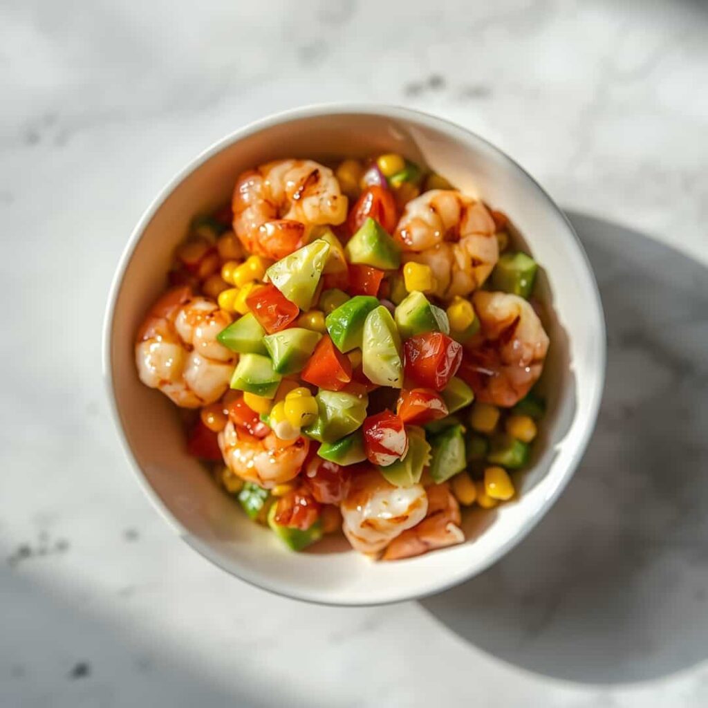 Grilled Shrimp Bowl Avocado Corn Salsa