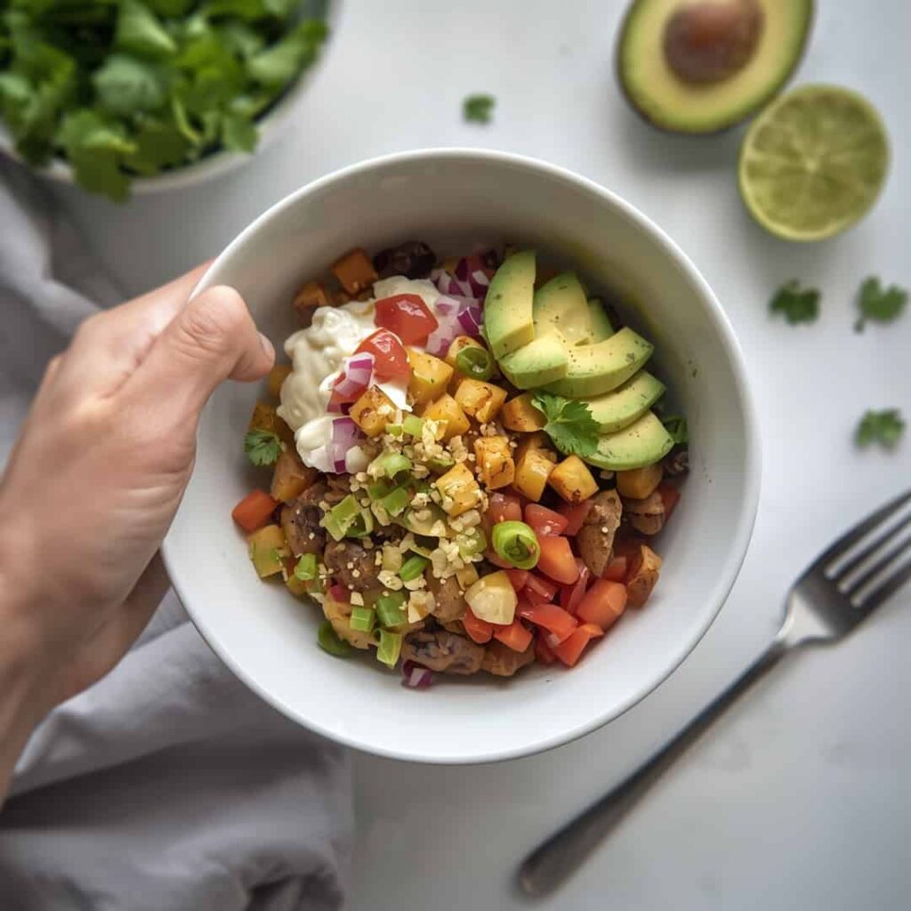 Healthy Lunch Loaded Potato Taco Bowl