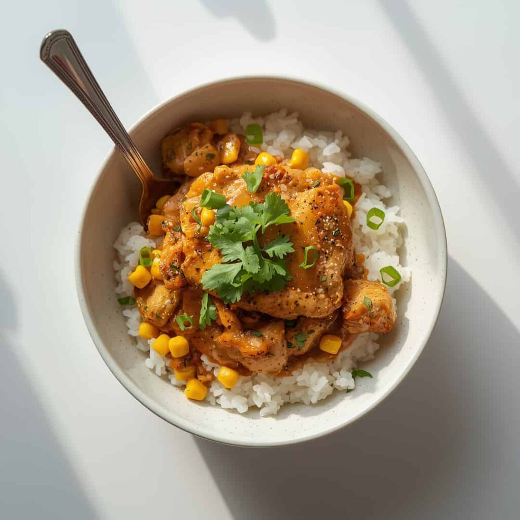 Healthy Street Corn Chicken Rice Bowl