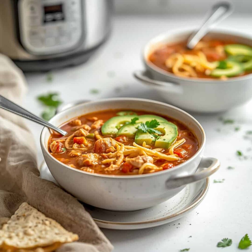 Hearty Crockpot Chicken Tortilla Soup