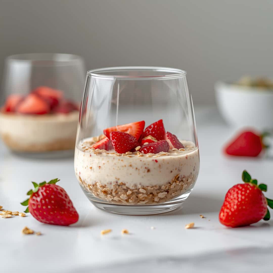 High Protein Blended Strawberry Cheesecake Oats