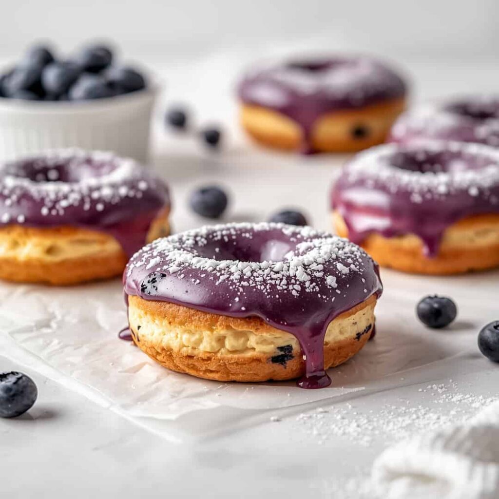 High Protein Blueberry Cake Donuts