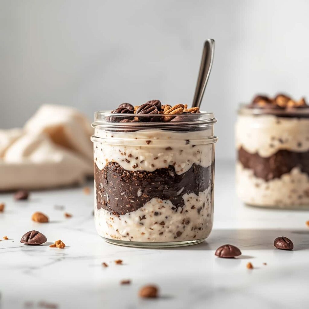 High Protein Brownie Batter Overnight Oats