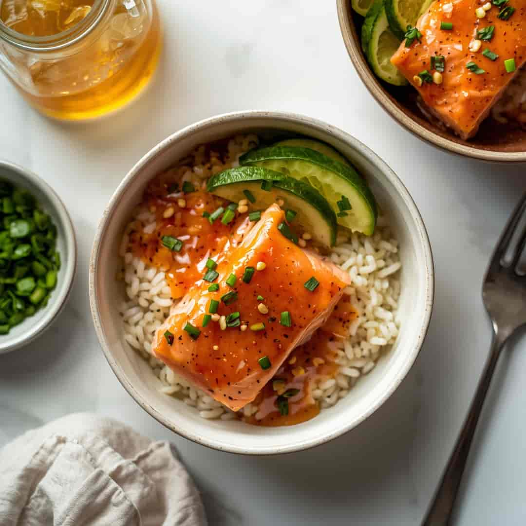 Honey Sriracha Salmon Bowls