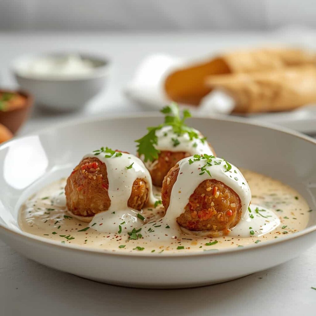 Juicy Chicken Kofta Creamy Garlic Yogurt Sauce Heaven