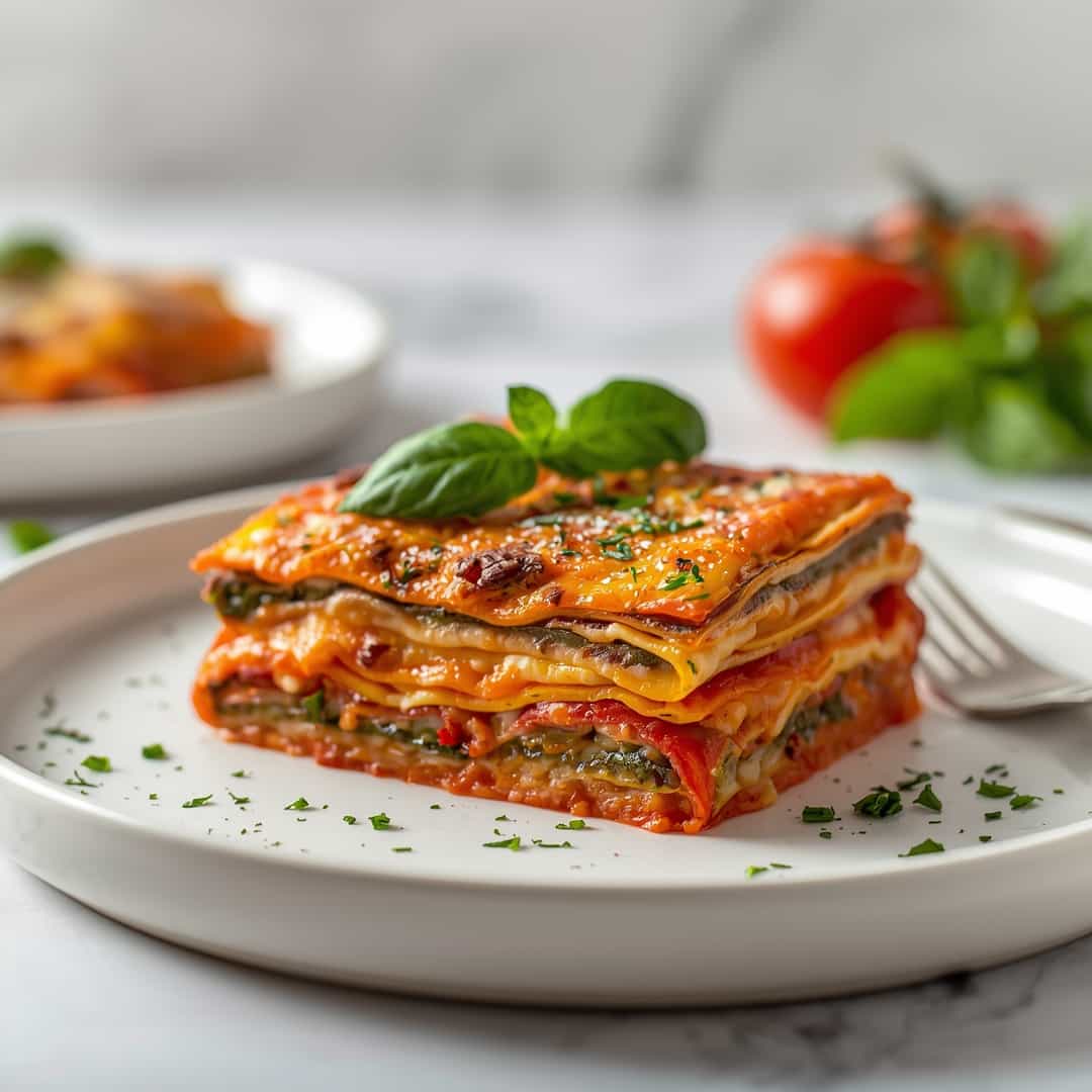 Layered Mediterranean Veggie Lasagna 2 Layered Mediterranean Veggie Lasagna