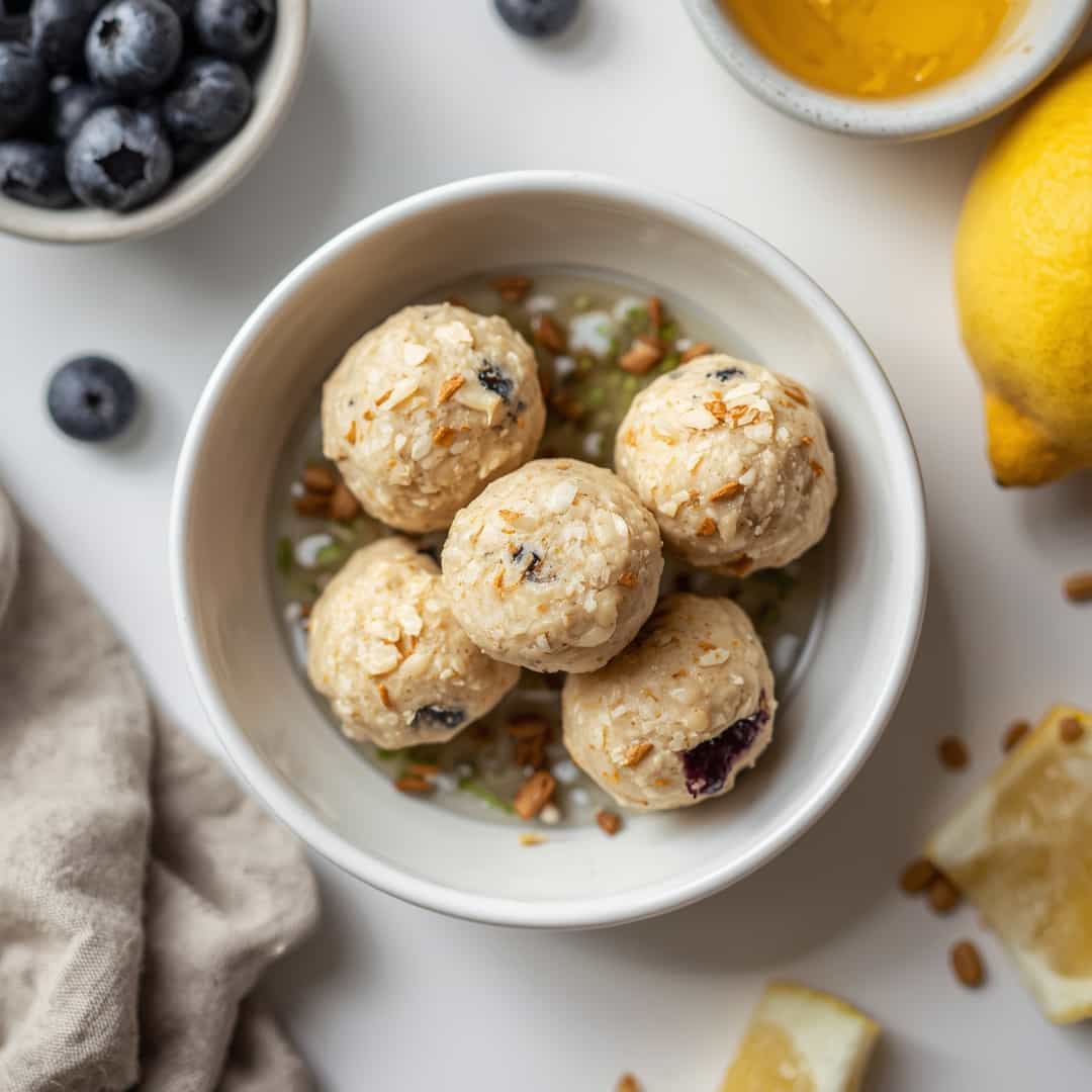 Lemon Blueberry Cottage Cheese Protein Bites