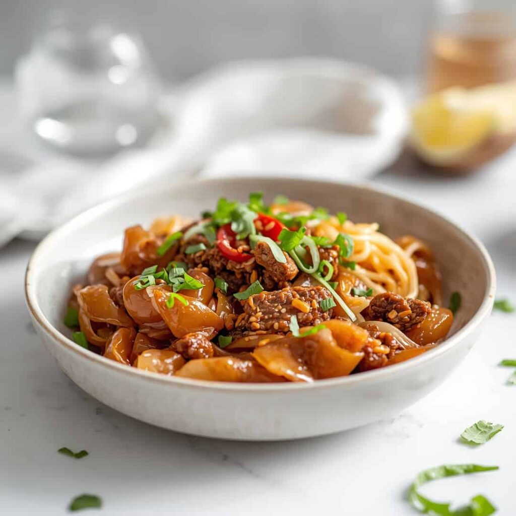 Low Carb Mongolian Ground Beef Cabbage