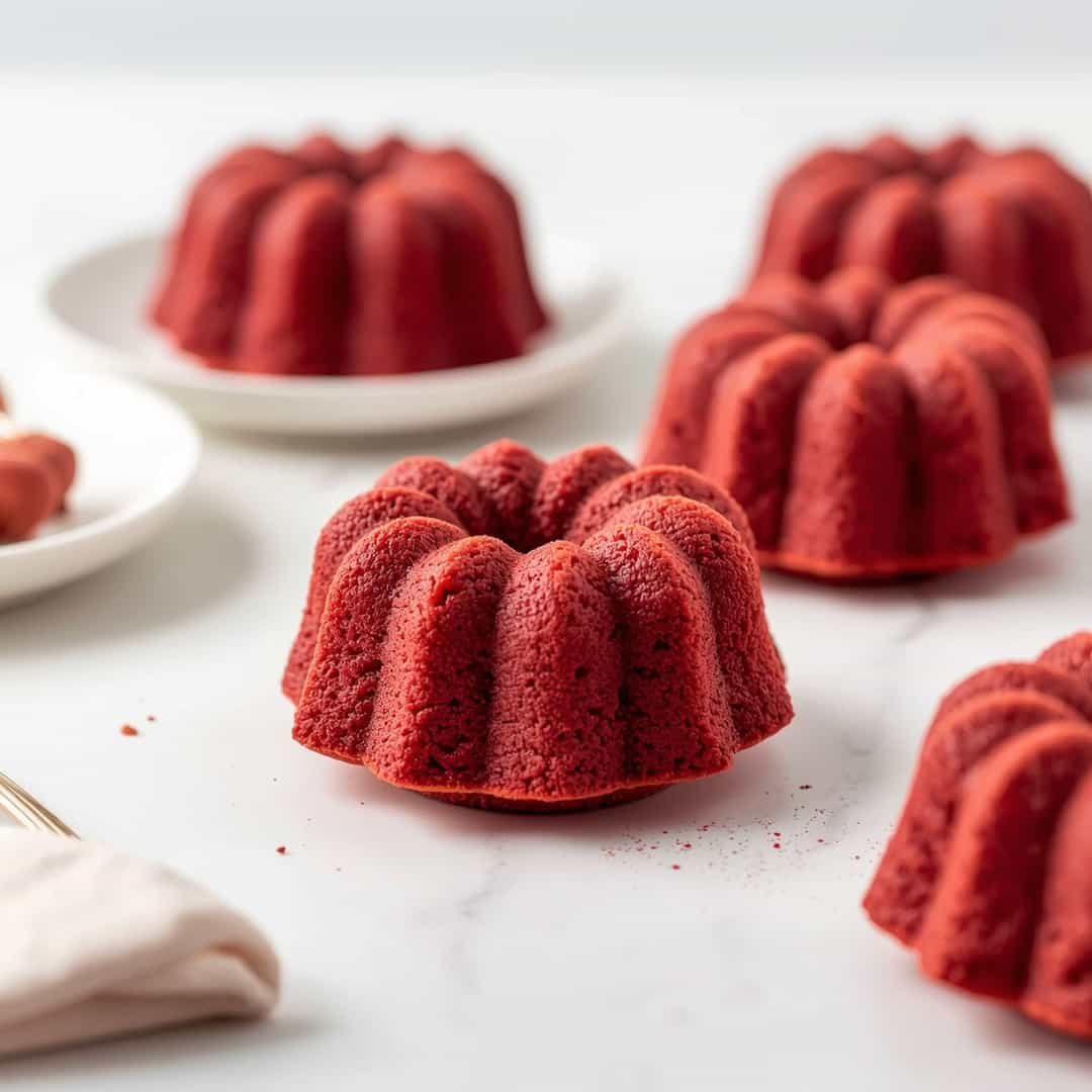 Mini Red Velvet Bundt Cakes 2 Mini Red Velvet Bundt Cakes