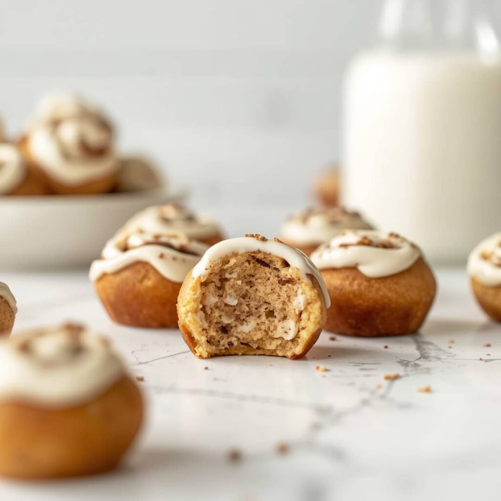 No-Bake Cinnamon Roll Protein Bites