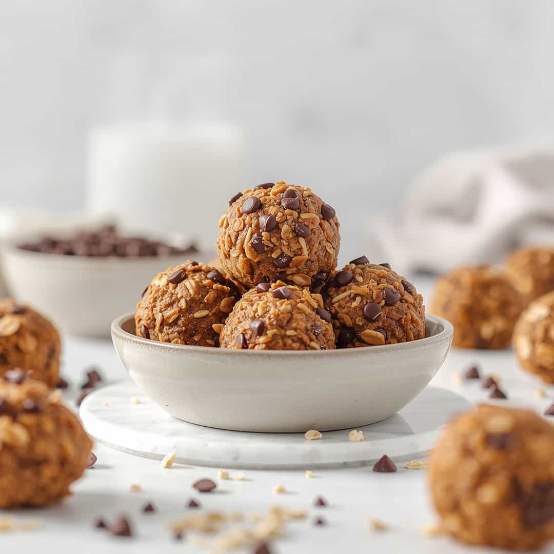 No Bake Oatmeal Chocolate Chip Protein Balls