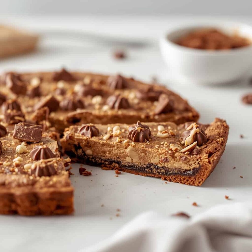 Peanut Butter Cup Brownie Pizza