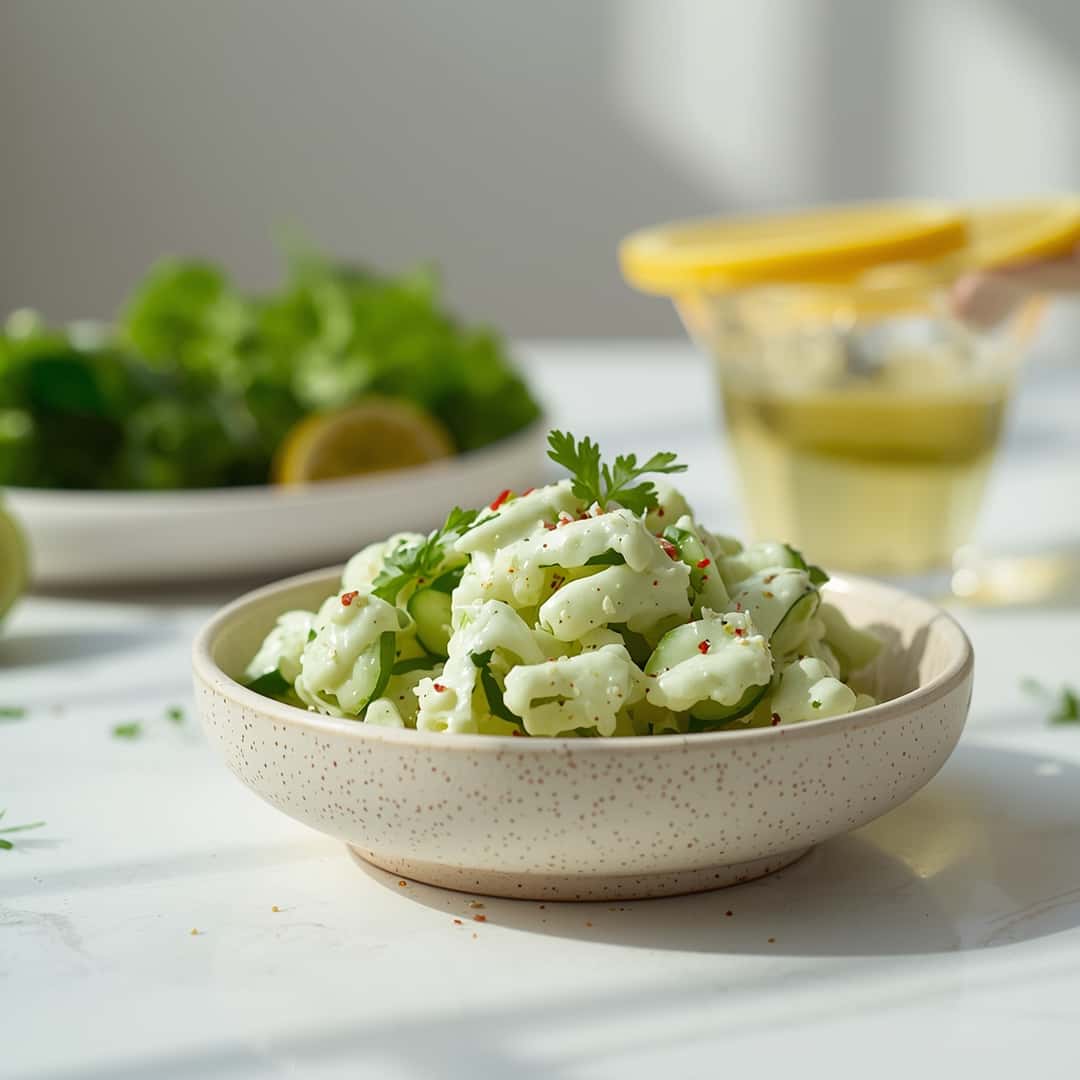 Pickle Juice Ranch Cucumber Salad