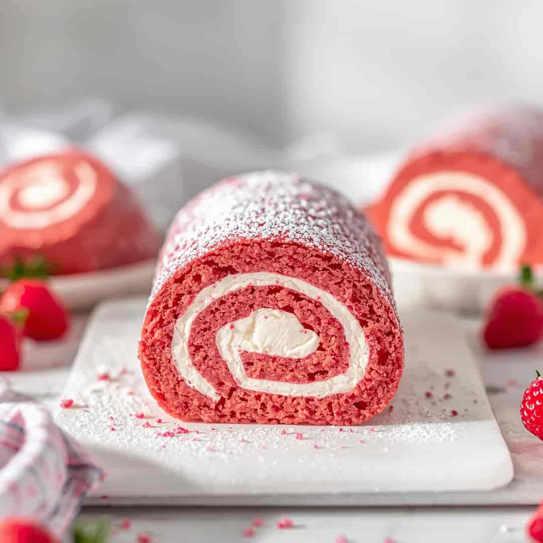Pink Velvet Cake Roll