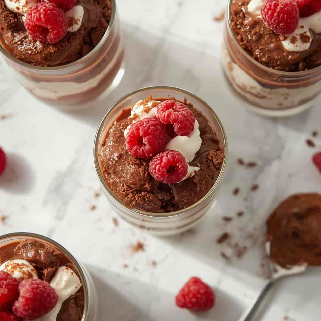 Raspberry Brownie Parfaits