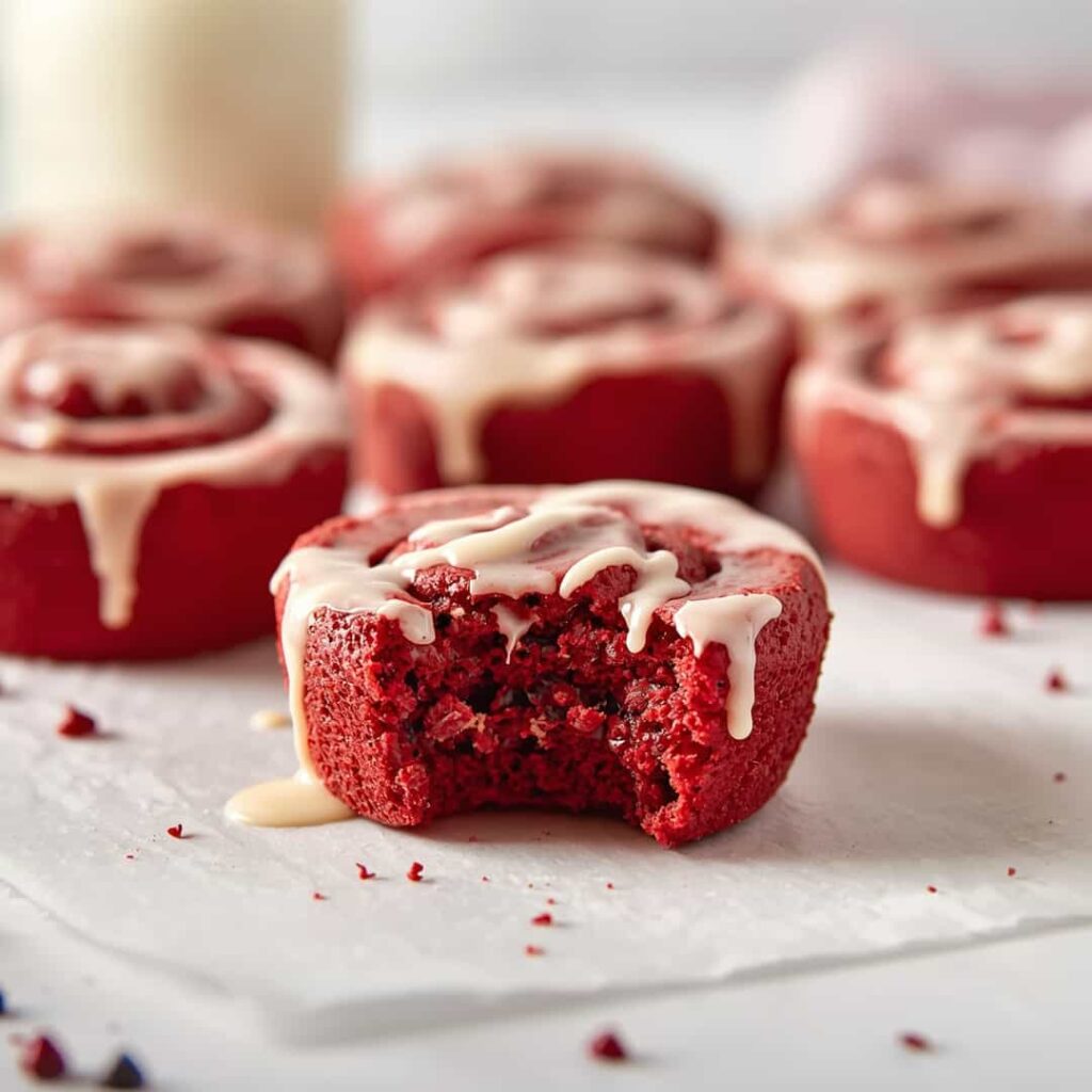 Red Velvet Cake Mix Cinnamon Rolls