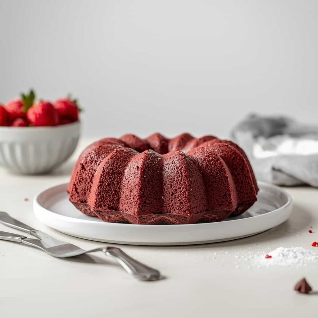 Red Velvet Cheesecake Bundt Dump Cake