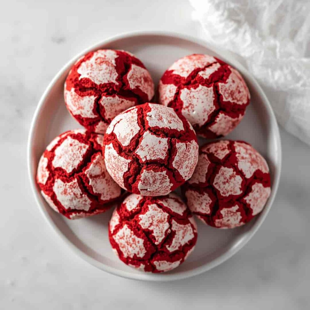 Red Velvet Crinkle Cookies