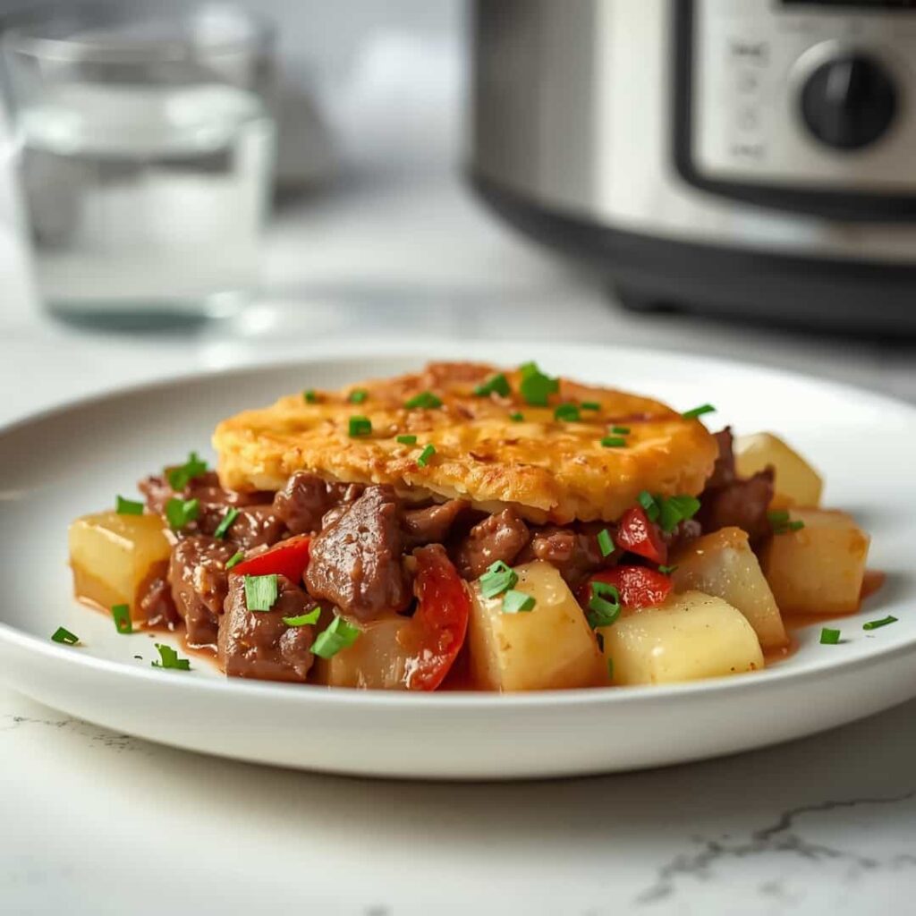 Slow Cooker Beef and Potato Casserole