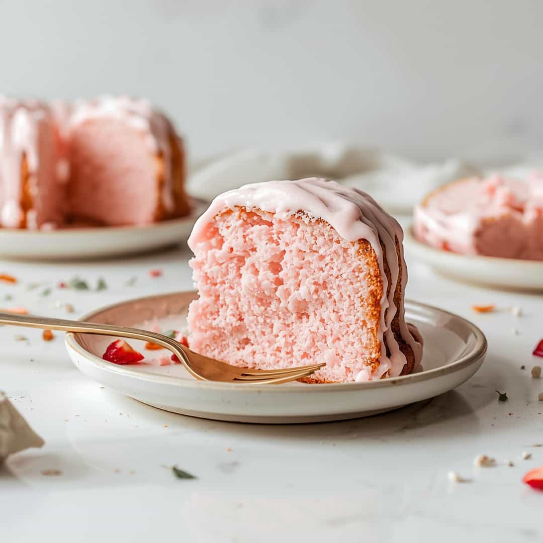 Soft Pink Angel Food Cake