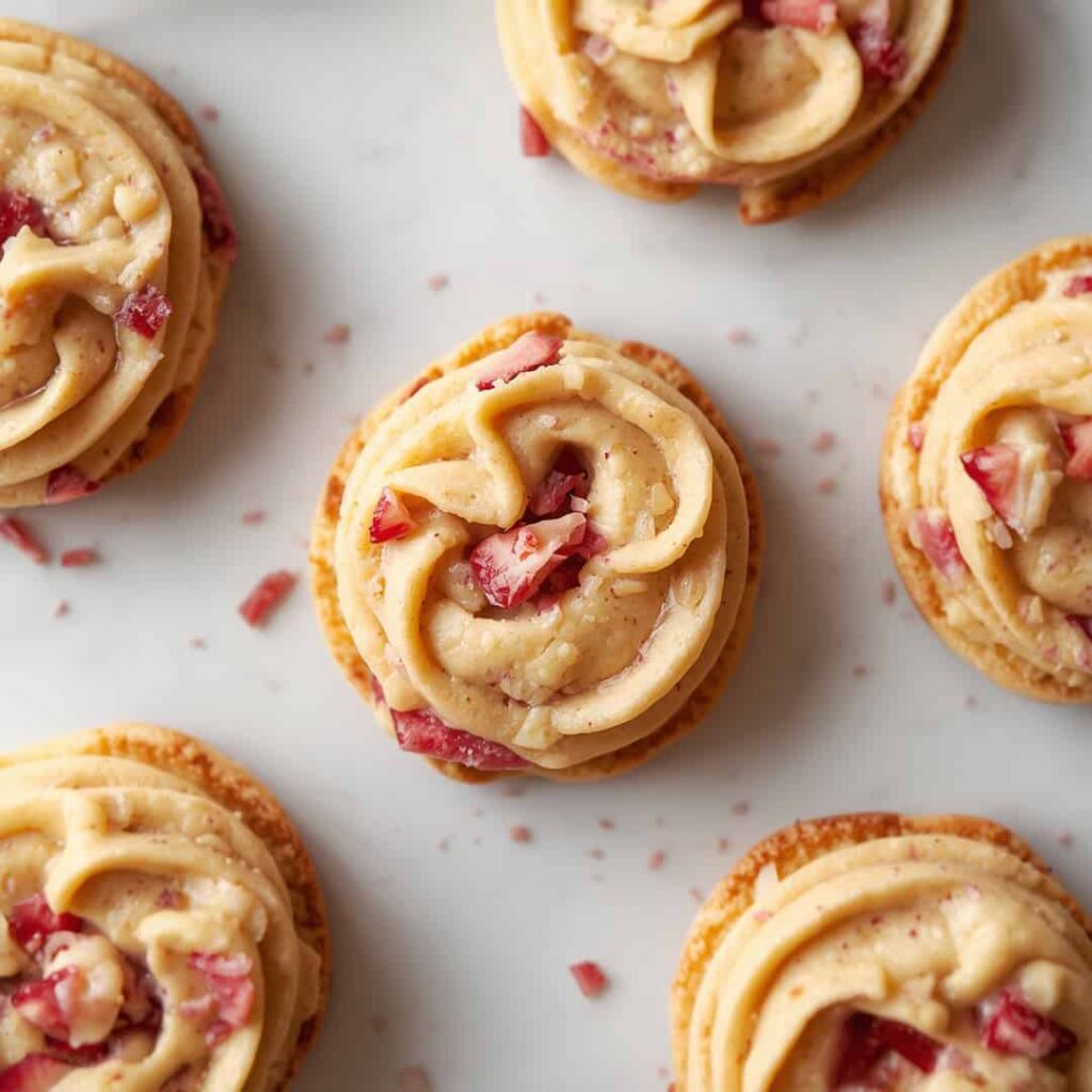Soft Strawberry Cake Mix Sandwich Cookies