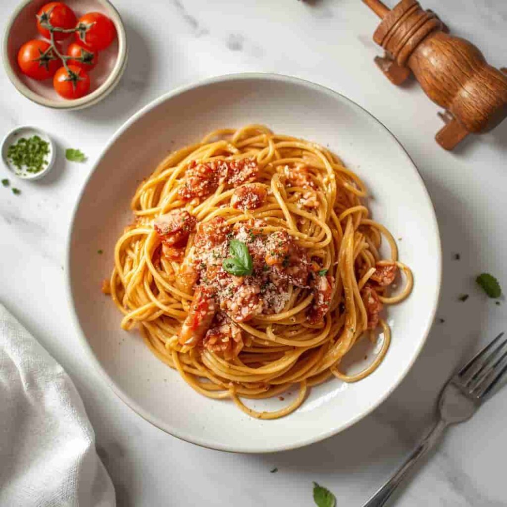 Spaghetti Sun-Dried Tomato Cream Sauce