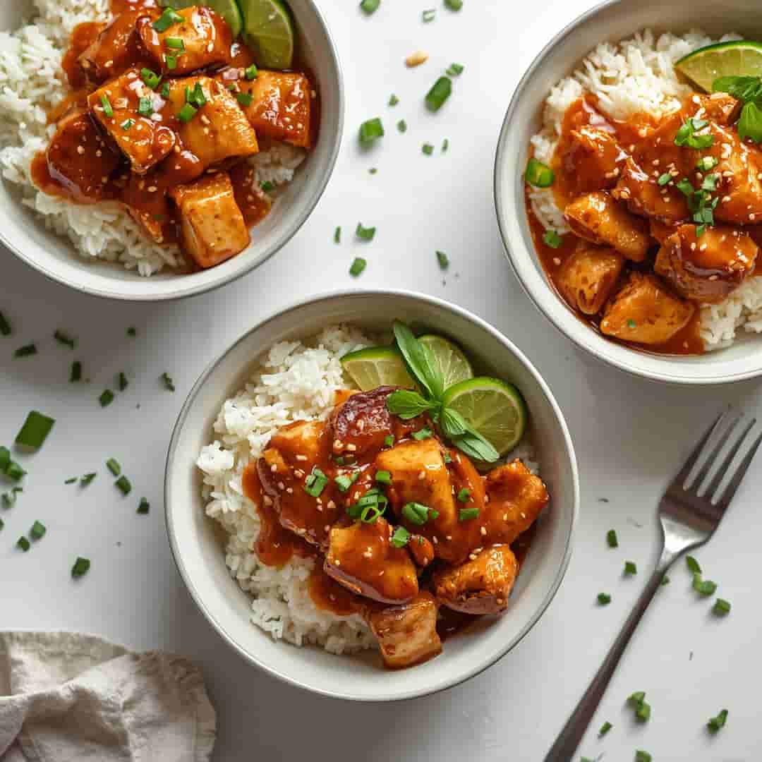 Sticky Chicken Rice Bowls