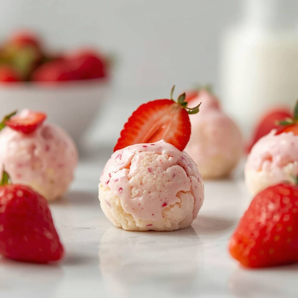 Strawberry Shortcake Protein Bites