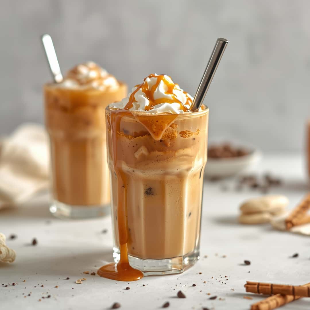 Sweet Creamy Caramel Toffee Iced Coffee