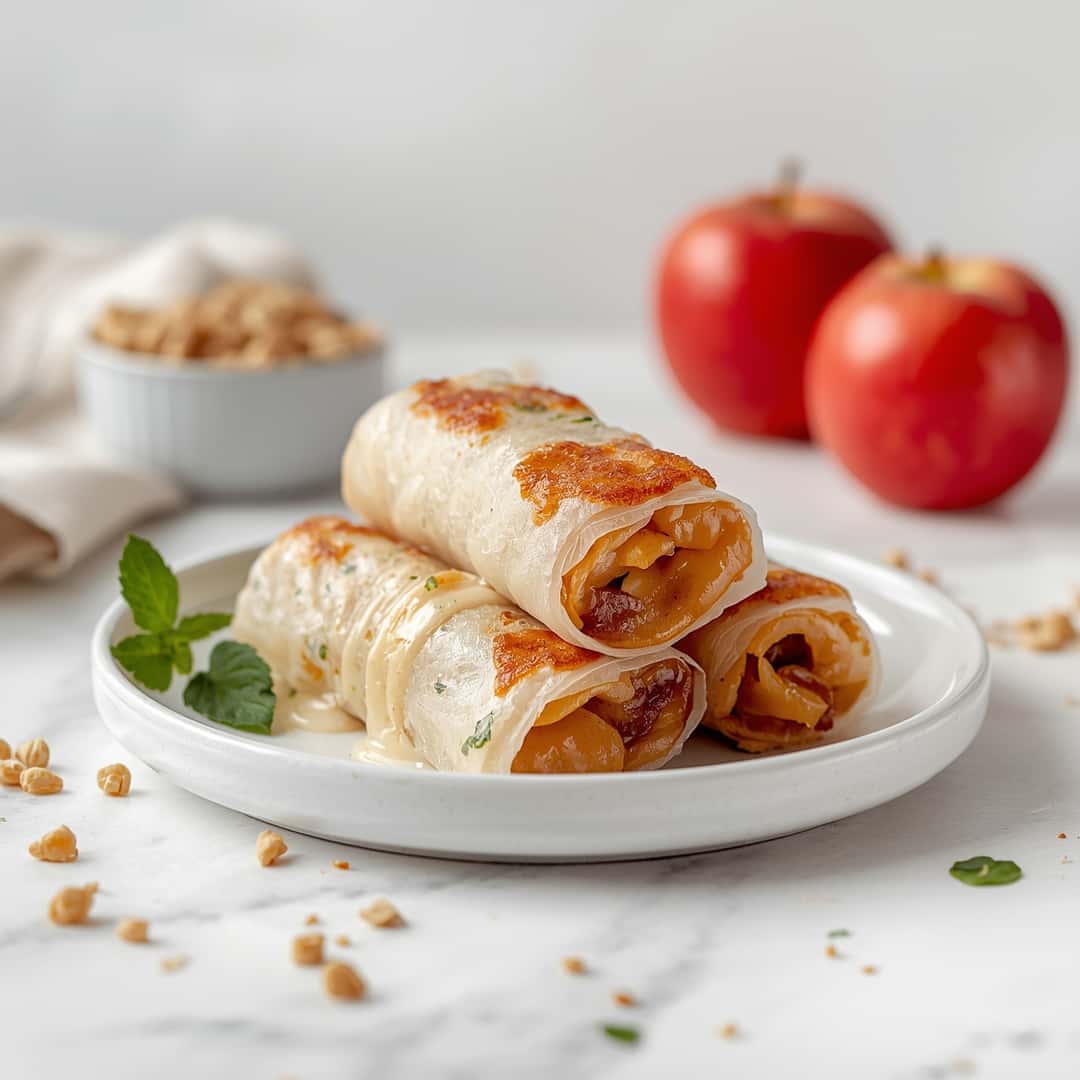 Baked Apple Pie Rice Paper Rolls